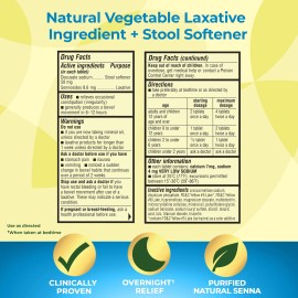 Senokot-S Dual Action Natural Vegetable Laxative + Stool Softener Tablets, 30 Ct