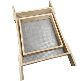 YYRZZ Sifter for Garden, 2Pcs Removable Handle Multi-Purpose Stainless Compost Soil Screen Dirt Cedar Stainless Garden Sifter Sieve for Compost, Sand Rocks Dirt and Potting Soil