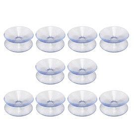10 Pack Double Sided Suction Cups Compatible with Glass Table Top, Clear Suction Cups Window Hanger Suction Cup Without Hooks Sucker Pads for Home Kitchen Glass Table Top Spacers(Size:35mm)
