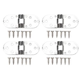 Juego de 4 Bisagras Metálicas Plegables de 180 Grados con Acabado Cromado para Mesas Abatibles y Máquinas de Coser – de Instalación Rápida