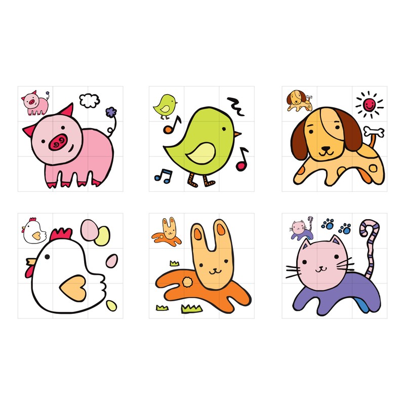 Play Me Toys Playmy Animal Farm B0802 Wooden Cube Drawing