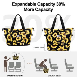 KAMO Travel Duffle Bag Expandable Weekender Overnight Bag With Wet Pocket, Foldable Tote Bag with Multiple Pockets Sports Gym Bag for Travel Yoga