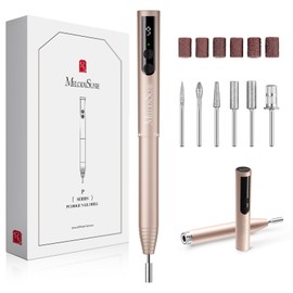 MelodySusie Wireless Nail Cutter, Electric Nail File Cutter for Gel Nails, Acrylic Nails, PC100GR Nail Drill 20000 rpm, Adjustable Speed, Manicure Pedicure Set (Gold)
