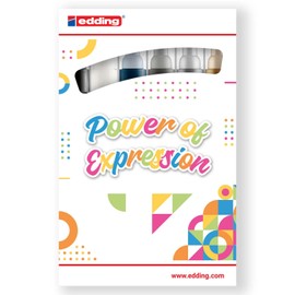 edding 5100 Acrylic Markers Medium - Essential Colours - 6 Waterproof Acrylic Paint Markers - Round Tip 2-3 mm - Acrylic Painting Pen for Drawing on Canvas, Art Paper and Wood - Acrylic Marker for