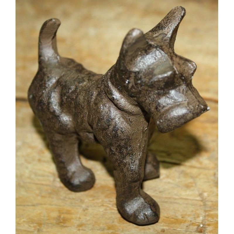 Vintage Cast Iron Scottie Dog Doorstop Papper Weight Schnauzer Dogs