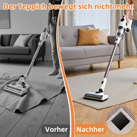 Yifield Non-Slip Carpet with Carpet Gripper, Carpet Stopper & Non-Slip Pads, Carpet Non-Slip & Non-Slip Mat for Fixing Corners, Carpet Non-Slip Underlay (4, Black)
