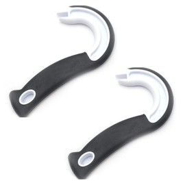 BWESOO 2 PCS Black Manual J Shape Ring Pull Can Opener, Stainless Steel