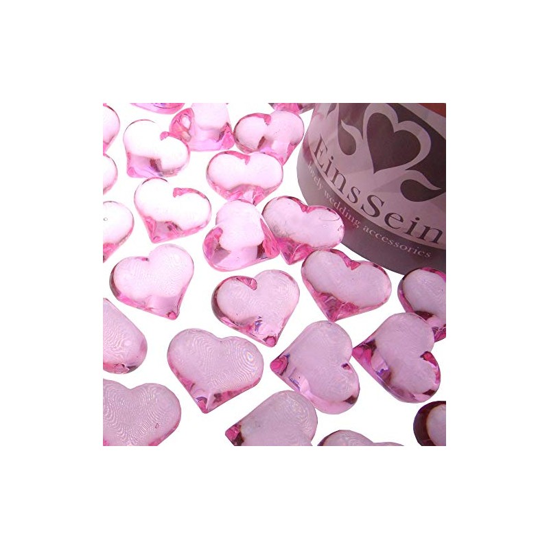 EinsSein® Decorative Stones Sparkling Hearts 22 mm Pink Decoration Confetti