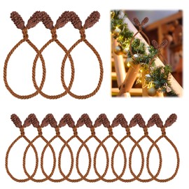 12pcs Christmas Garland Ties, 15.75 Inch Long Christmas Staircase Banister Ties Holiday Garland Flexible Ties Reusable Decorative Railing Twist Ties for Christmas Party Home Decoration (Silver White)