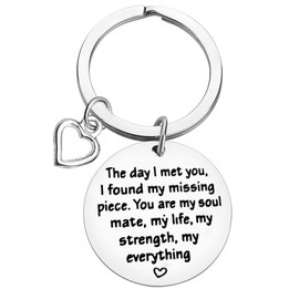 Xiahuyu Valentines Day Gifts for Men Couple Keychain Gifts for Boyfriend Fiance Husband The Day I Met You I Found My Missing Piece Keychain Christmas Birthday Gifts Anniversary Keychain Gifts for Him