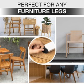 ARVO Felt Furniture Pads - 60 Pcs Chair Leg Floor Protectors, Felt Pads for Furniture Feet, Non-Slip Anti-Scratch for Hardwood Floors, Chair Legs - Black
