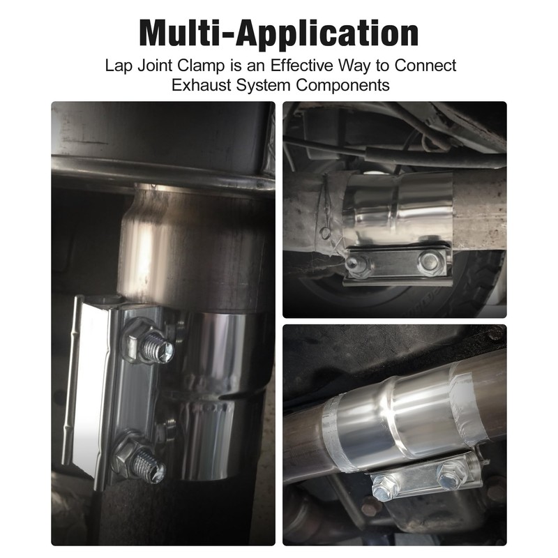 EVIL ENERGY Exhaust Clamp,Lap Joint Band Clamp Stainless Steel for