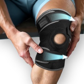 ReaPro Adjustable Knee Support for Meniscus Therapy, Osteoarthritis & Patella, Open Knee Pads for Men and Women, Knee Brace Support