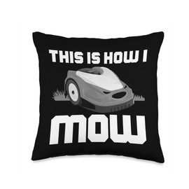 Remote Control Robot Mower Cool Automatic Robotic Lawn Mower Throw Pillow