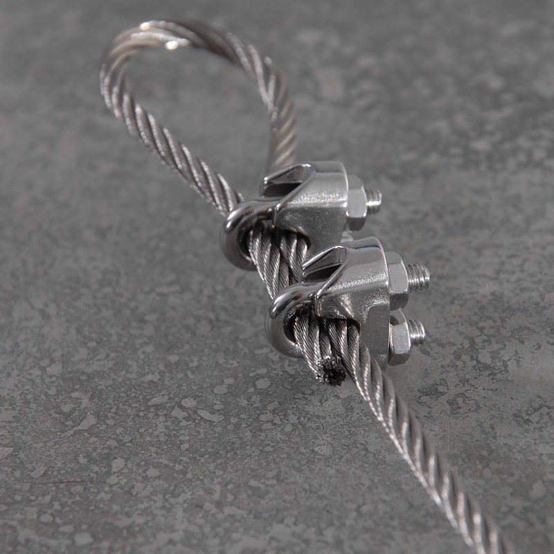 Drahtseile24 Wire Rope Set with 8 x Wire Rope Clips