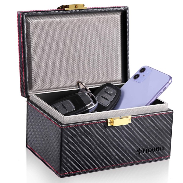 TICONN Faraday Box, Car Key Fob Protector, Carbon Fiber Signal