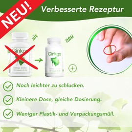 Ginkgo biloba Blattpulver 420mg von APOmia | aus der Apotheke | 120 Kapseln 4-Monatspackung | aus 8,4 mg 50:1 Extrakt | hochrein, hochdosiert, natürlich, vegan | Testsieger Note sehr gut.