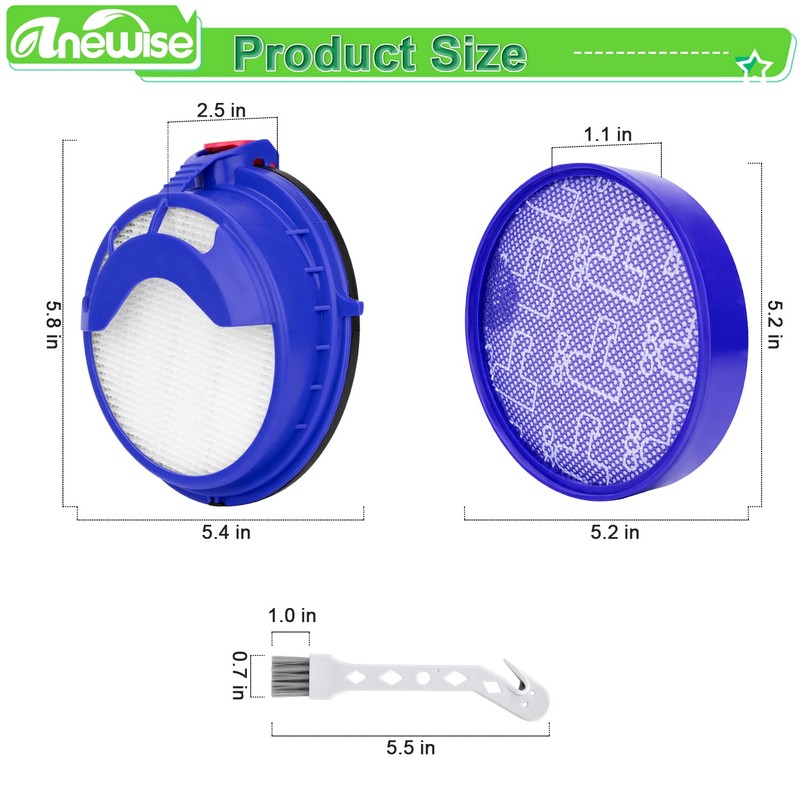 Anewise Filter Kits repalcement for Dyson dc25 vacuum Ball filters,