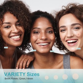 ACOTYE Anti Pimple Patch Pimple Patches with Tea Tree Oil, Salicylic Acid and Niacinamide, Day and Night, Four Sizes 8 mm, 10 mm, 12 mm, 14 mm (S, Piece, 215)