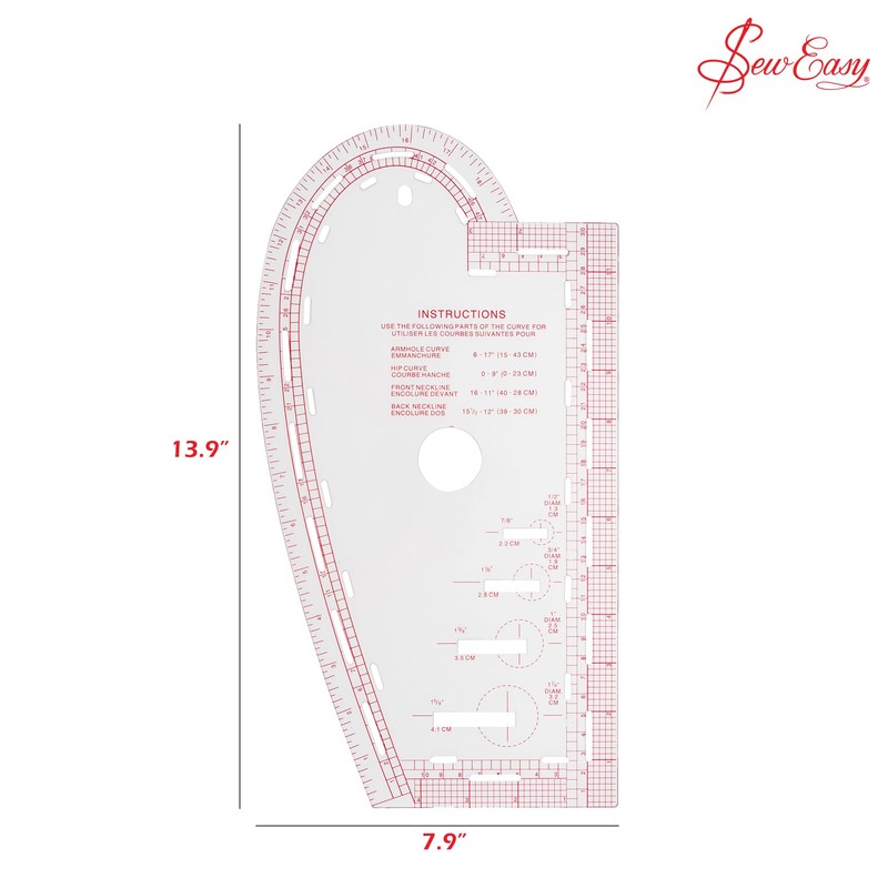 Sew Easy Curved Template – 13.875 x 7.375” Quilting &
