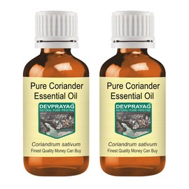 Devprayag Pure Coriander Essential Oil (Coriandrum sativum) Natural Therapeutic Grade Steam Distilled (Pack of Two) 100ml X 2 (6.76 oz)