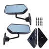 Universal F1 Style Side Mirrors Glossy Black Rear View Mirror