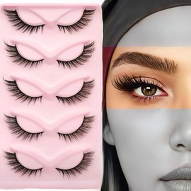 5 Pairs False Eyelashes – C Curl, Cat Eye Look, Lightweight & Reusable