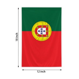 Portugal Garden Flag, 12x18 Inch Double-Sided, Vivid Color Portuguese National Garden Flags, for Indoor Outdoor Party Home Lawn Decor