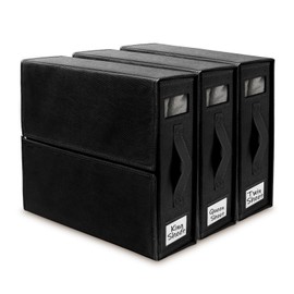 Blensix Premium Bed Sheet Organizers and Storage (3 pack), Foldable Cube Storage Organizer for Linen Sheets Storage (King or Queen Size), Storage for Duvet Covers, and Blanket Storage- Black