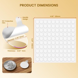 300Pcs Double Sided Adhesive Dots, Removable Clear Dots Sticky Tack, Waterproof No Trace Dots Adhesive Putty for Wall Hanging Crafts, Balloons Party Decorations Poster Picture Festival Decoration 10mm