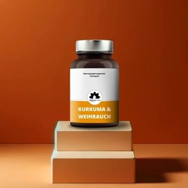 Turmeric Frankincense Capsules - 120 Vegan Capsules High Dose - 300 mg Yellow Root High Dose with Frankincense Powder (Boswellia Serrata) VitaminFuchs