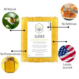 Clover Honey Sticks for Tea, Travel & Snacks - Premium Grade Pure Honey Packets are Farm Fresh from US Beekeepers - Each Honey Straw is full of Flavor that You'll Love - A Great Gift Idea (50)