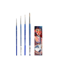 Winsor & Newton Aquarellpinsel mit kurzem Griff, Serie 111, Set und 1 Karte
