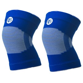 BB BANBROKEN Heavy Duty Knee Wraps with Strong Knee Support for Weightlifting Breathable High Performance Fabric Unisex (Blue, X-Large)