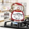 Tea Kettle, Stovetop Whistling Teapot, Stainless Steel, Red, 3.0-Quart