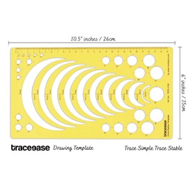 Traceease Geometric Drafting Circle Radius Template Drawing Stencil, Designing Template Measuring Ruler