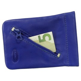 Leather Key Fob Key Case Key Case Key Folder Key Bag with Zip Compartment Various Colours, royal blue