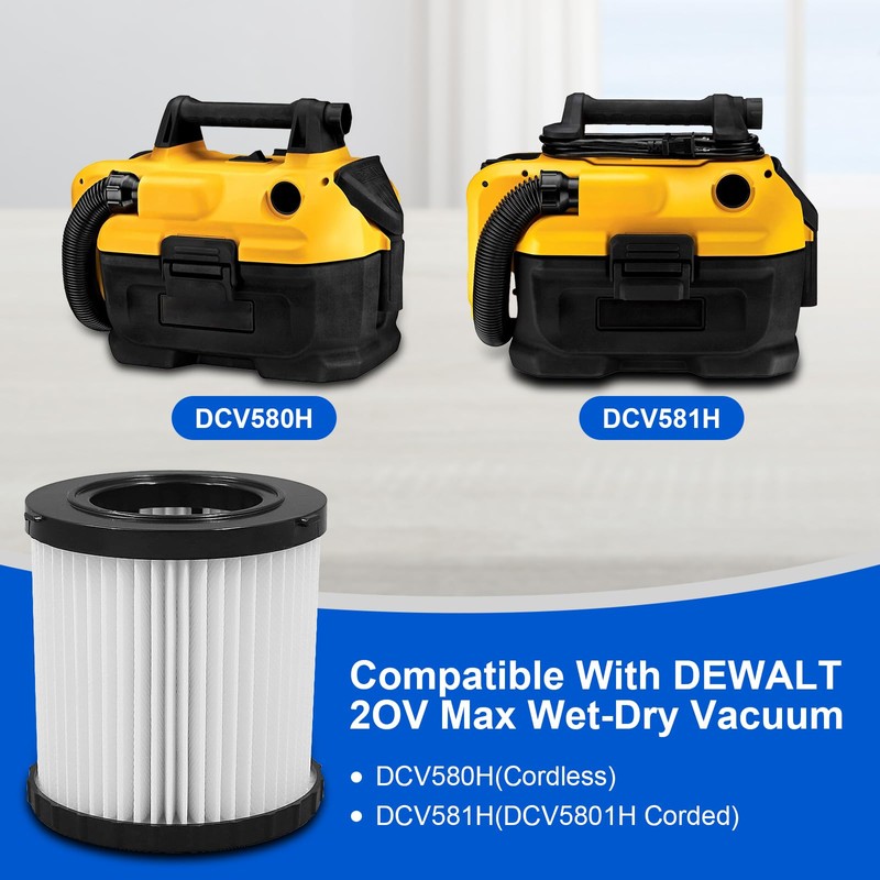 DCV581H Vacuum Filters for Dewalt DCV580H DCV581H DCV5801H 20V Vacuum,