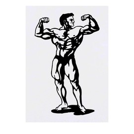 Azeeda 'Starker Mann posieren' Temporäres Tattoo - Hautfreundlicher & Ungiftiger Abziehbild · Wasserfest (TO00049816)