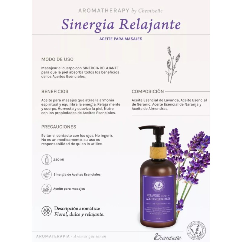 Chemisette Aceite Para Masaje Relajante Lavanda Almendra Envio Gratis