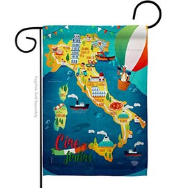 Ornament Collection Nationality Italiano Fun Garden Flag Regional Nation International World Country Particular Area Small Decorative Gift Yard House Banner Double-Sided Made in USA 13 X 18.5