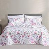 KASENTEX Twin Garden Style Quilt Set - Pink White Floral