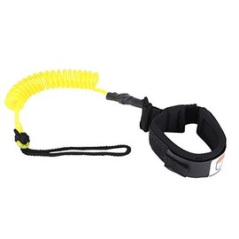Youth Paddle Leash,Wbestexercises Coiled Sup Leash Leg Rope, Stand Up Paddle Board 5mm Coiled Spring Leg Foot Rope Surfing Leash Replacement Replacement Replacement Replacement for Surfboard(Yellow)