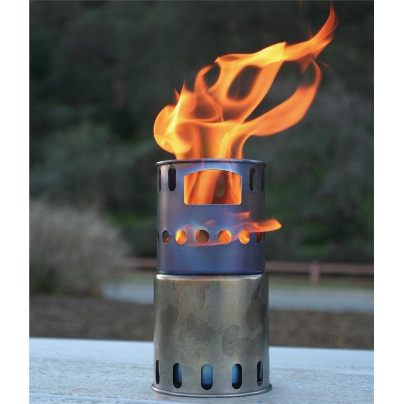 TOAKS STV-12 12707 Titanium Compact Stove, Solo, B.P Wood, Burning