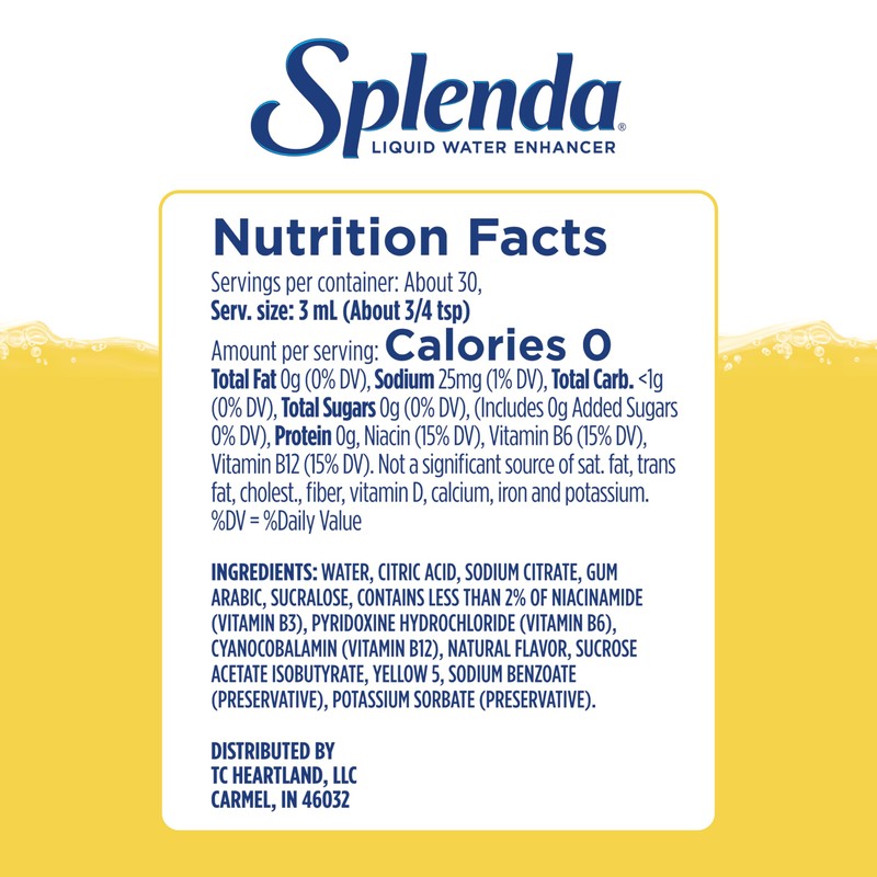 SPLENDA Liquid Water Enhancer Drops, Sugar Free, Zero Calorie, Natural