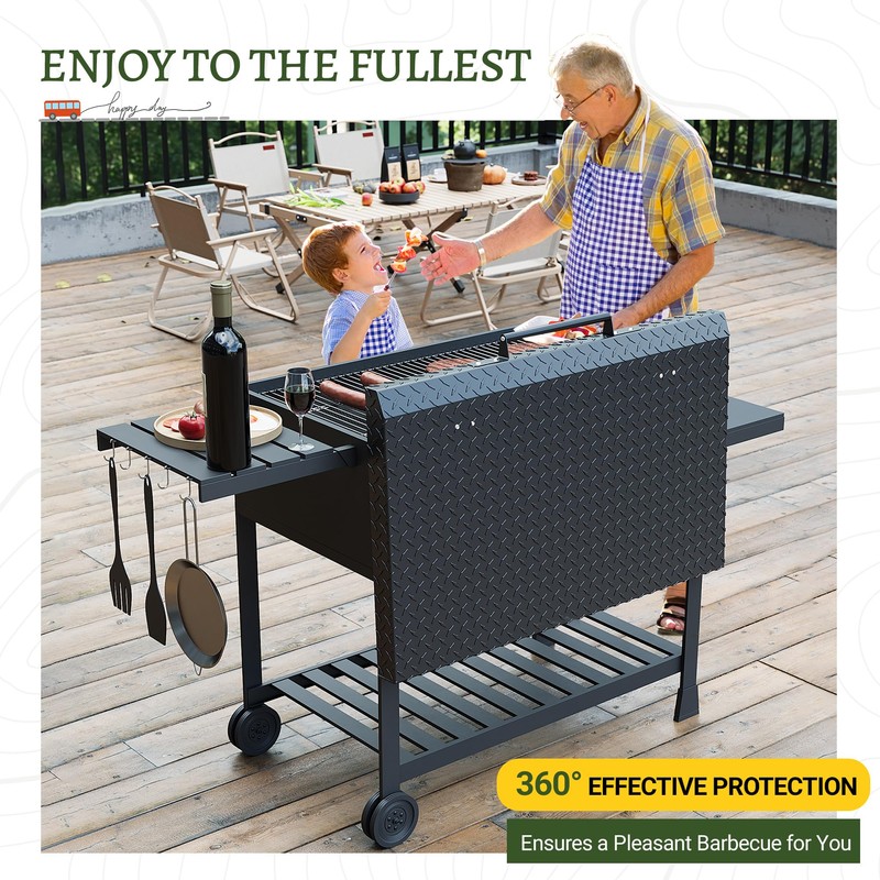 HECASA Black Outdoor 36” Griddle Grill Hard Cover Lid with