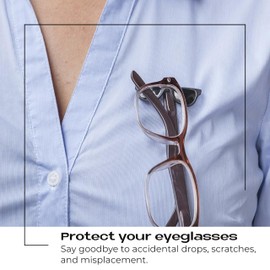 Readerest magnetic eyeglass holder, name tag, magnet badge holder, sunglasses holder, eye glass holder from Shark Tank, Made in USA (Black Shade: Sunglass Model), Gifts for Mom and Dad