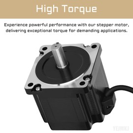 YEJMKJ Nema 34 Stepper Motor 78MM 4.5Nm/637.2oz.in Bipolar 6A High Torque Nema34 86 Motors 1.8 Degree 2 Phase 4 Lead Step Motor for 3D Printer CNC Milling Engraving Machine, 3.39x3.39x3.08inch