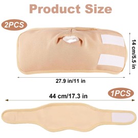 2 PCS Castor Oil Packs for Hands and 1 PCS Castor Oil Packs for Neck, Reusable Hand Castor Oil Wrap Adjustable Castor Oil Pads Prevent Leakage, Universal for Both Women and Men (Khaki)