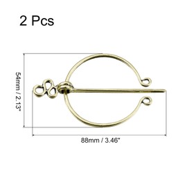uxcell 2pcs Vintage Brooch Cloak Pin, Penannular Brooch Scarf Shawl Cardigan Brooch Buckle Clasp for Women Men Costume Accessory(Gold)